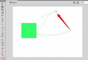 Bending the motion line using the sub-selection tool